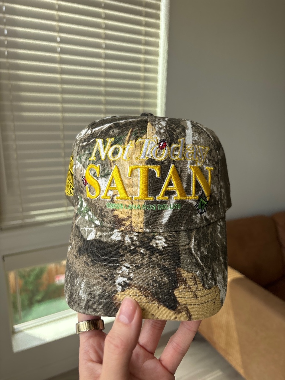 CAMO BASEBALL CAP; Not Today Satan baseball hat; SZA hat, concert merch